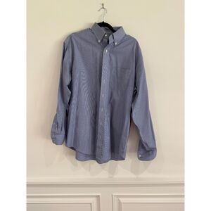 Jos. A Bank Travelers Collection Blue Checked Button Down - 16-35 - EUC